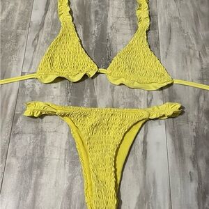 Yellow Ruffled Bikini Set